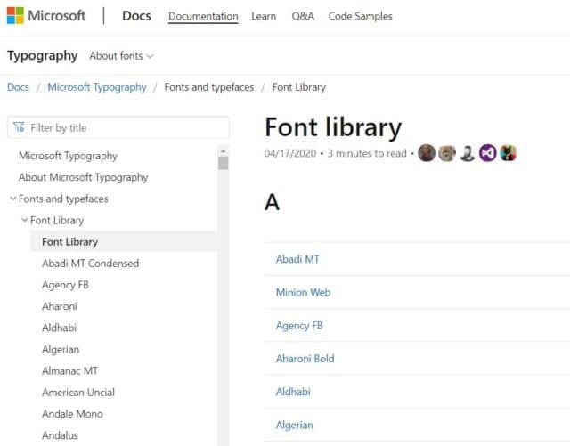 Font library